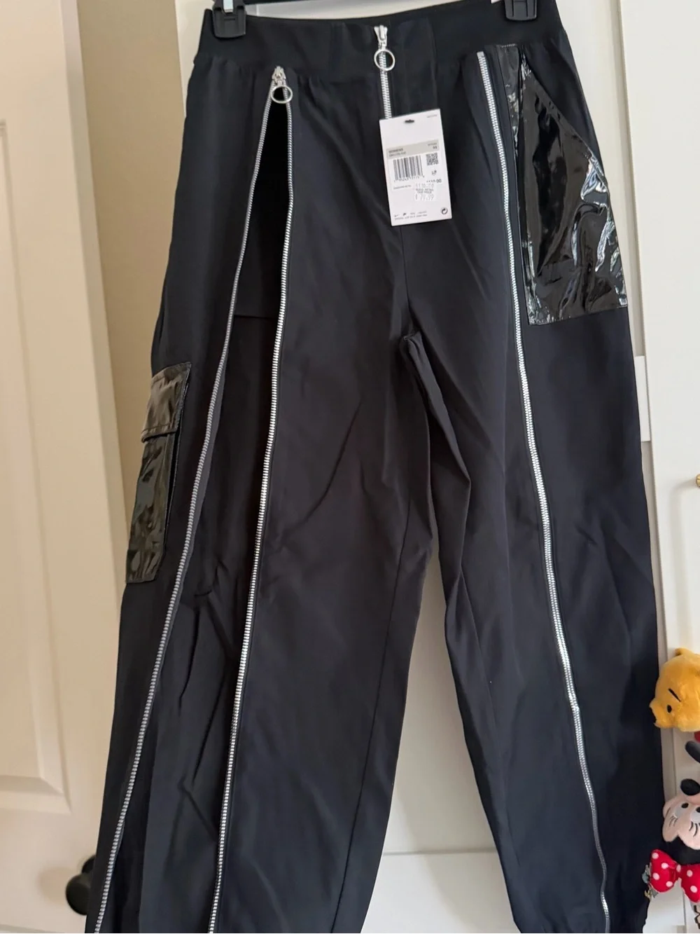 Nike Black Cargo Pants With Zipper Details, Size XS - Brand New